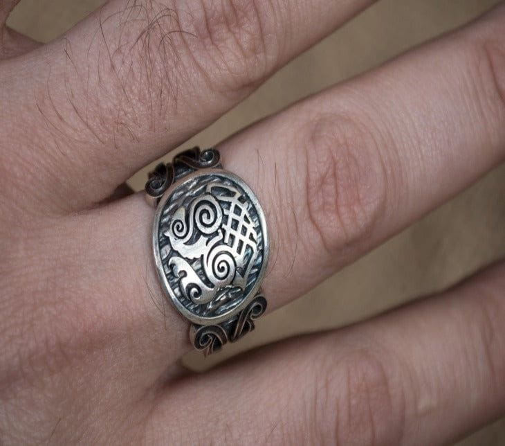 Sleipnir Symbol with Viking Ornament Sterling Silver Norse Jewelry-5