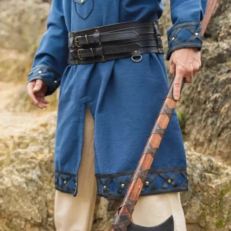 Rare Viking Belt - Thick Leather Double Weapons Belt