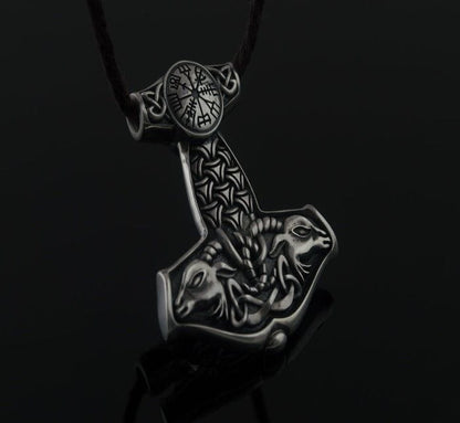Thor's Hammer Pendant Sterling Silver Mjolnir from Sterling Silver Norse Jewelry-3