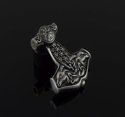 Thor's Hammer Pendant Sterling Silver Mjolnir from Sterling Silver Norse Jewelry-4