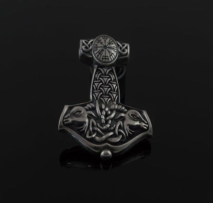 Thor's Hammer Pendant Sterling Silver Mjolnir from Sterling Silver Norse Jewelry-5