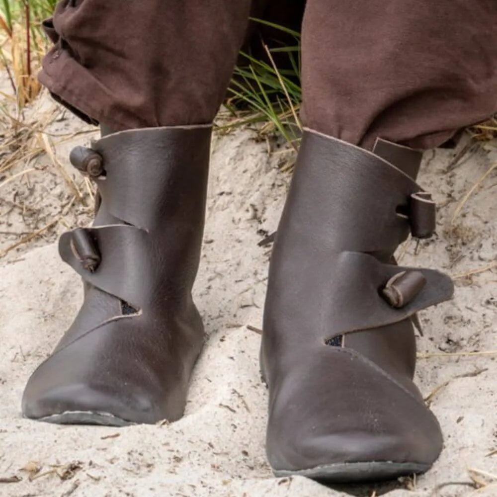 Jorik Leather Viking Ankle Boots – Brown | Traditional Viking Craftsmanship-4-Viking Warrior