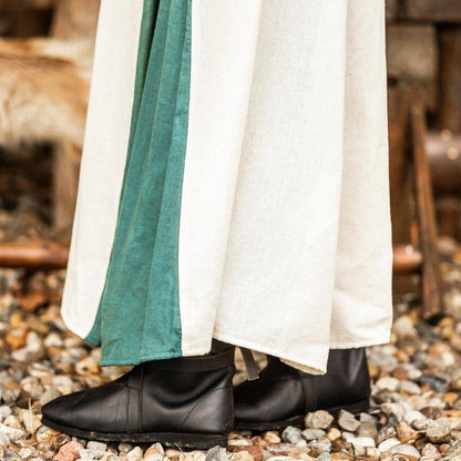Viking Dress - Long Sleeves in Natural and Green with Lacing-6-Viking Warrior