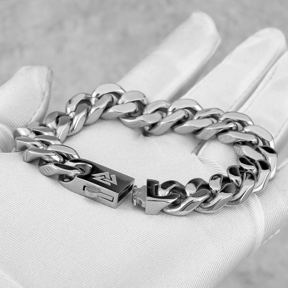 Viking Rune Stainless Steel Chain Bracelet
