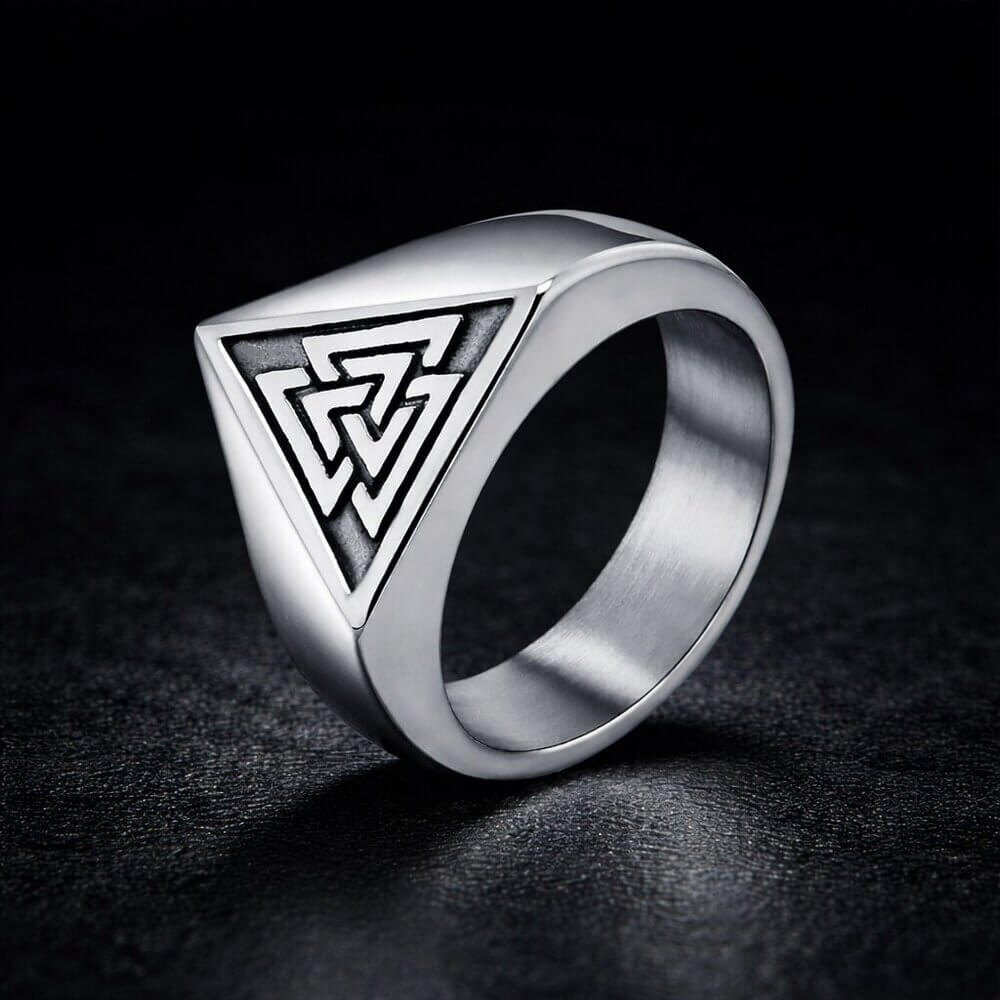 Viking Valknut Stainless Steel Signet Ring