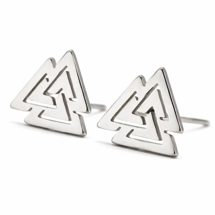 Viking Valknut Stainless Steel Stud Earrings