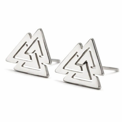 Viking Valknut Stainless Steel Stud Earrings