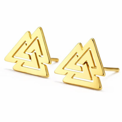 Viking Valknut Stainless Steel Stud Earrings