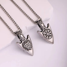 Viking Valknut Vegvisir Arrowhead Necklace