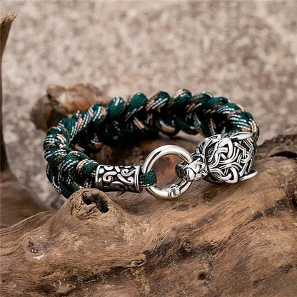 Viking Wolf Bracelet with Paracord Rope | Multiple Colors-4-Viking Warrior