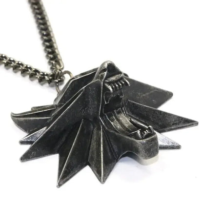 Viking Wolf Necklace | Darkened Steel with Colored Stone Eyes | Witcher Inspired-9-Viking Warrior