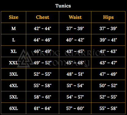 Black Viking Tunic with Short Sleeves, Embroidered Border