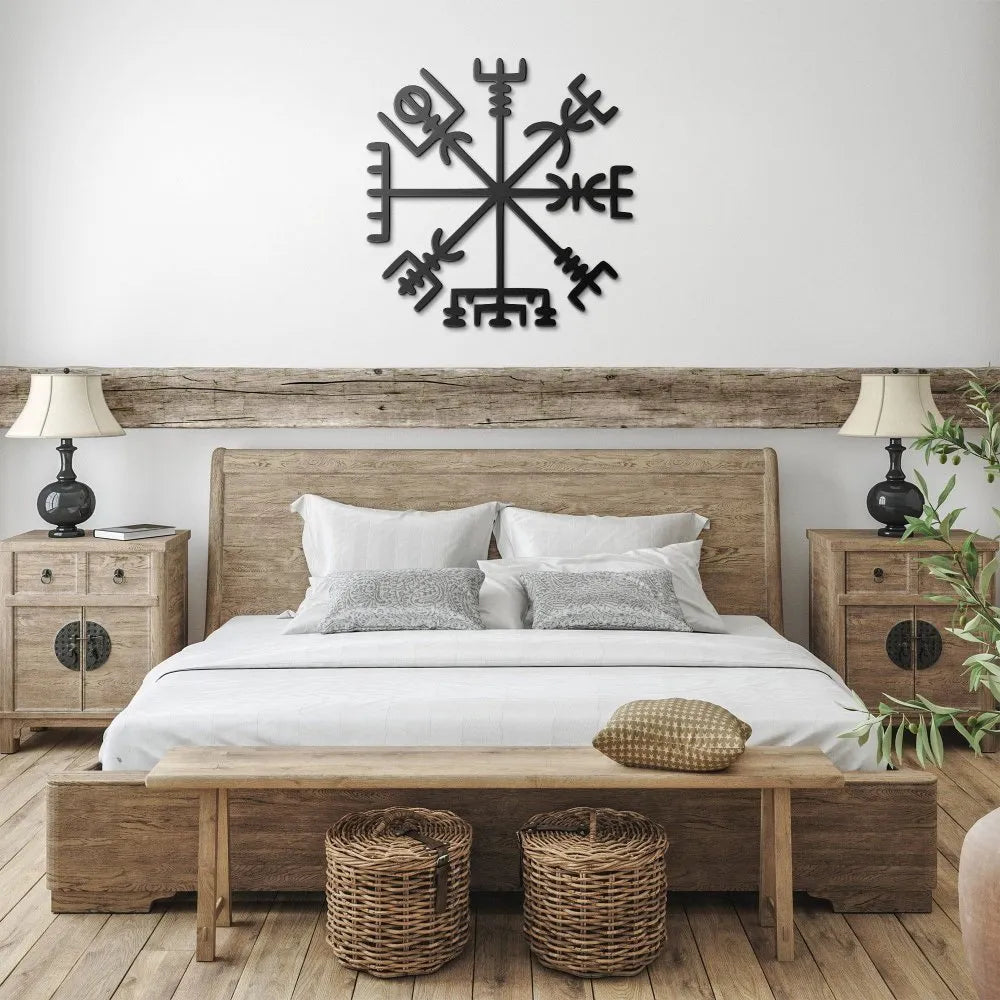 Viking Compass Vegvisir Metal Wall Sign-2-Viking Warrior