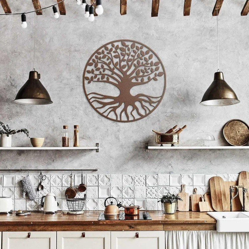 Viking Tree of Life Metal Wall Sign - Ygdrassil-3-Viking Warrior