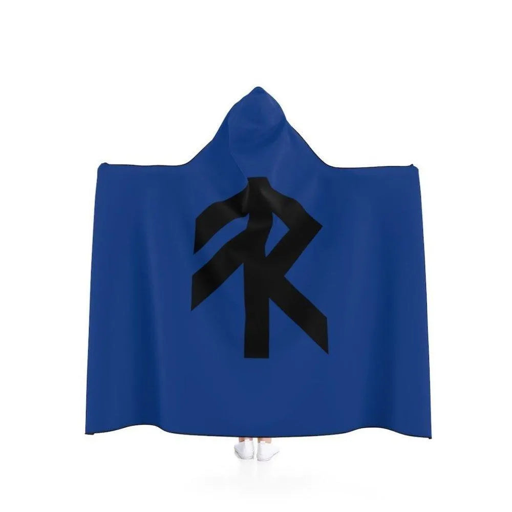 Blue Viking Energy Rune Symbol Hooded Blanket-1-Viking Warrior