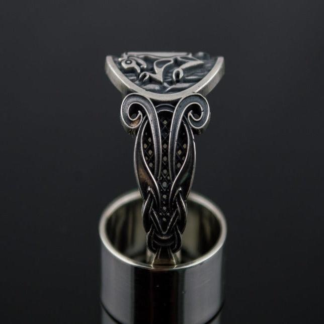 Animal Symbol with Viking Ornament Sterling Silver Norse Jewelry-4
