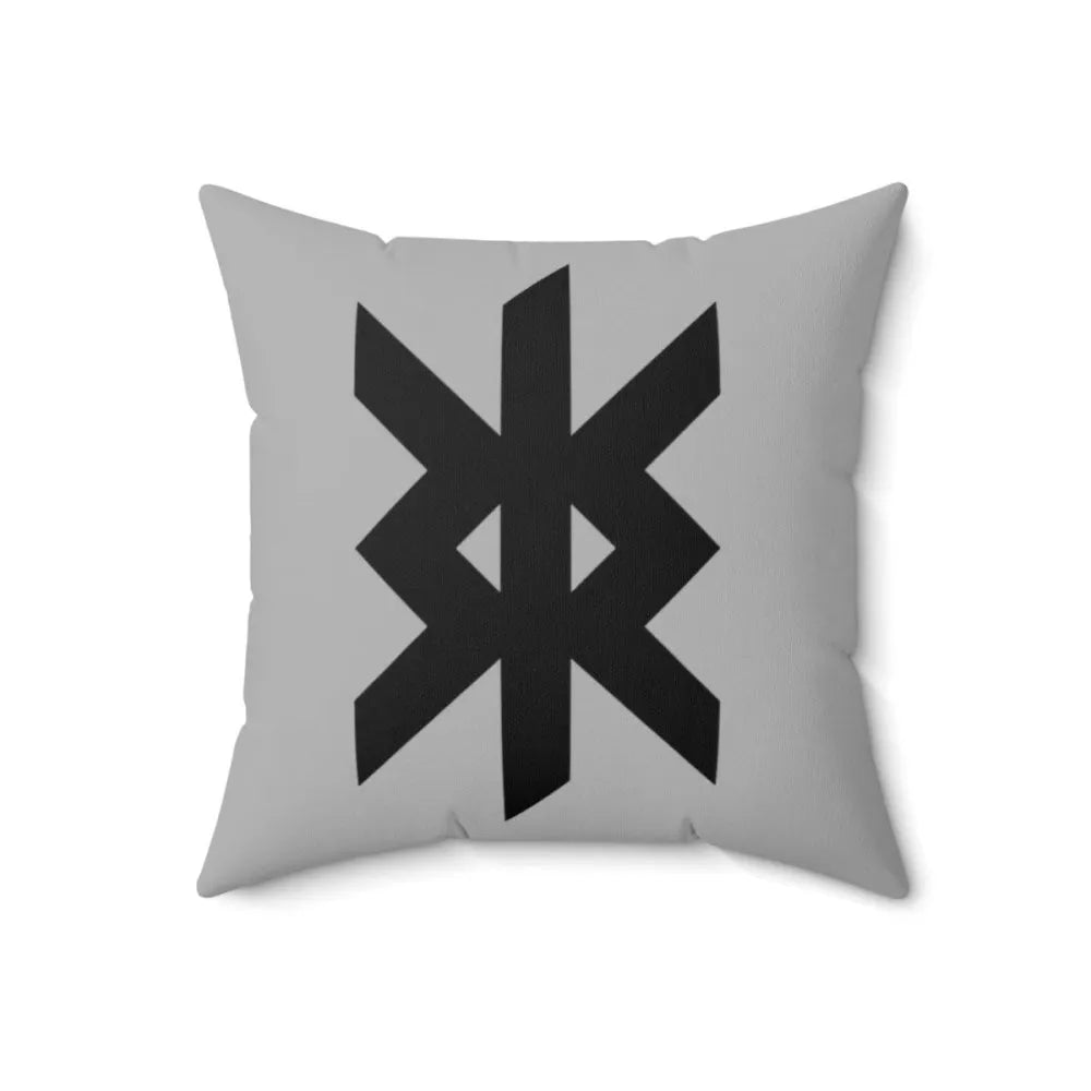 Gray Viking Protection Rune Symbol Cushion-1-Viking Warrior