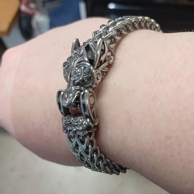 Bear Jewelry Berserker Bear Bracelet Steel Norse Viking Jewelry