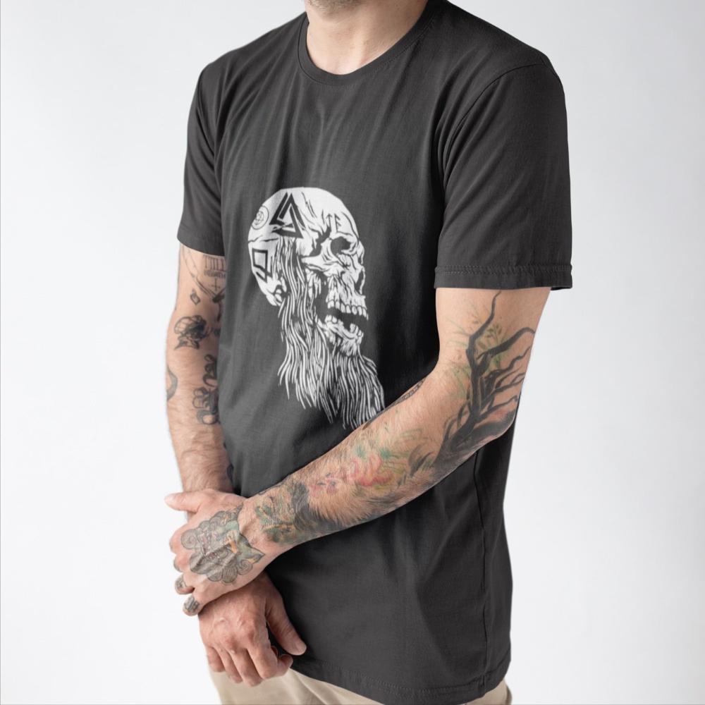 Bearded Viking Skull with Runes Shirt