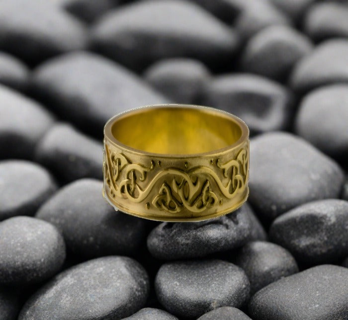Beautiful Ornament Ring Gold Viking Jewelry-1