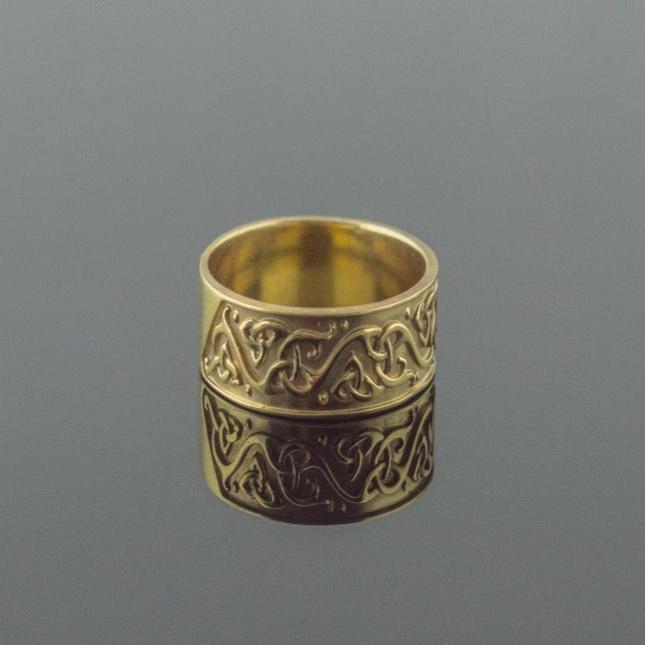 Beautiful Ornament Ring Gold Viking Jewelry-2