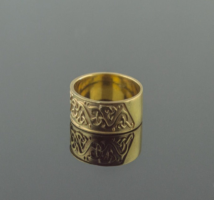 Beautiful Ornament Ring Gold Viking Jewelry-3