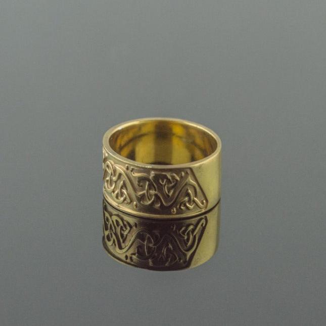 Beautiful Ornament Ring Gold Viking Jewelry-3