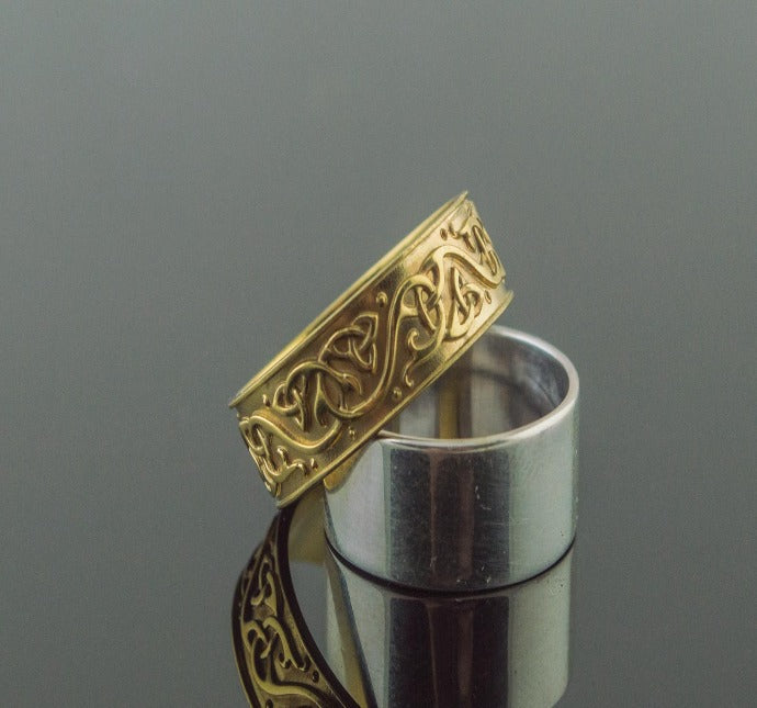 Beautiful Ornament Ring Gold Viking Jewelry-4