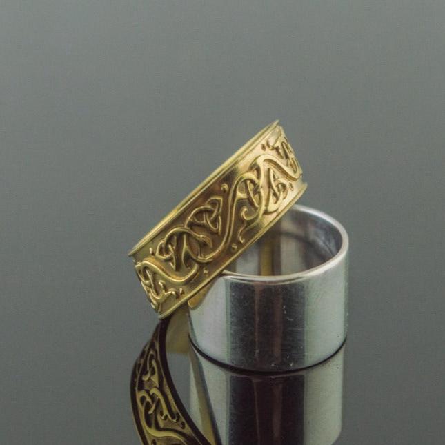 Beautiful Ornament Ring Gold Viking Jewelry-4