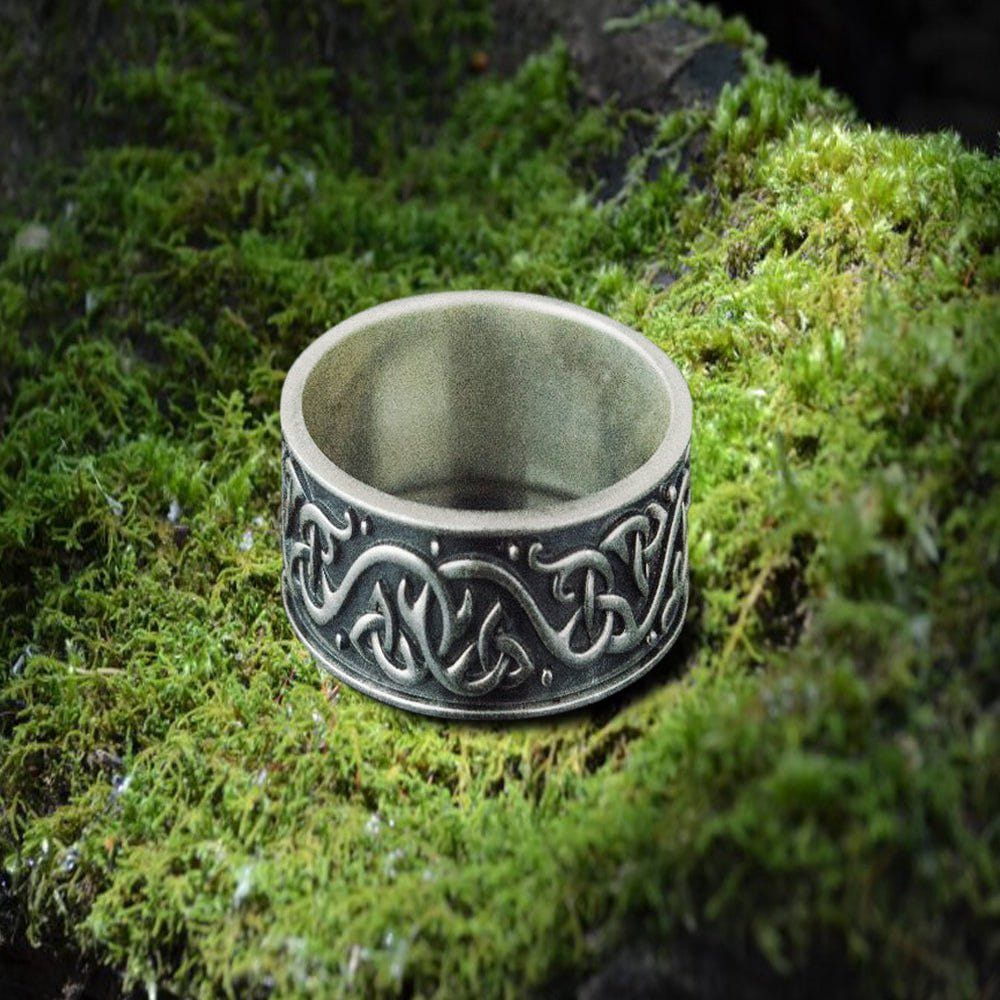 Beautiful Ornament Ring Sterling Silver Viking Jewelry-1