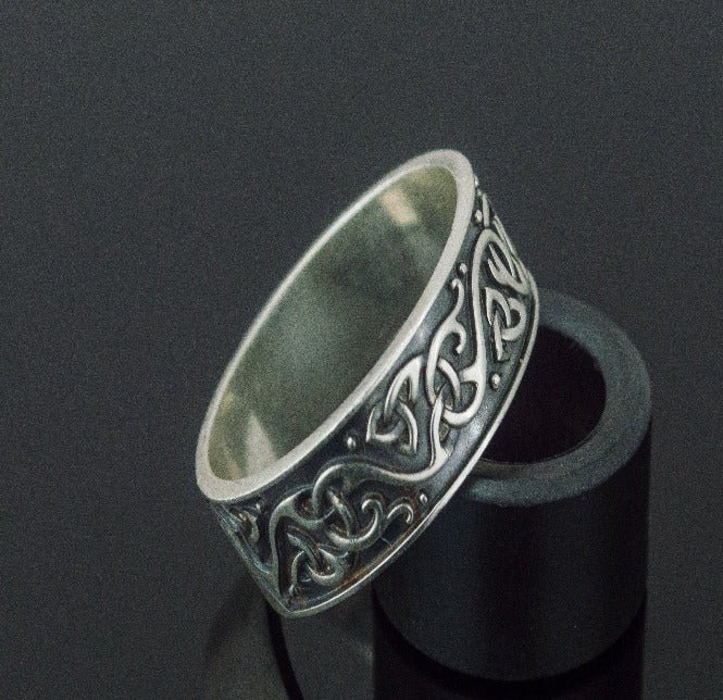Beautiful Ornament Ring Sterling Silver Viking Jewelry-3