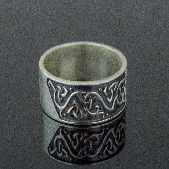 Beautiful Ornament Ring Sterling Silver Viking Jewelry-4