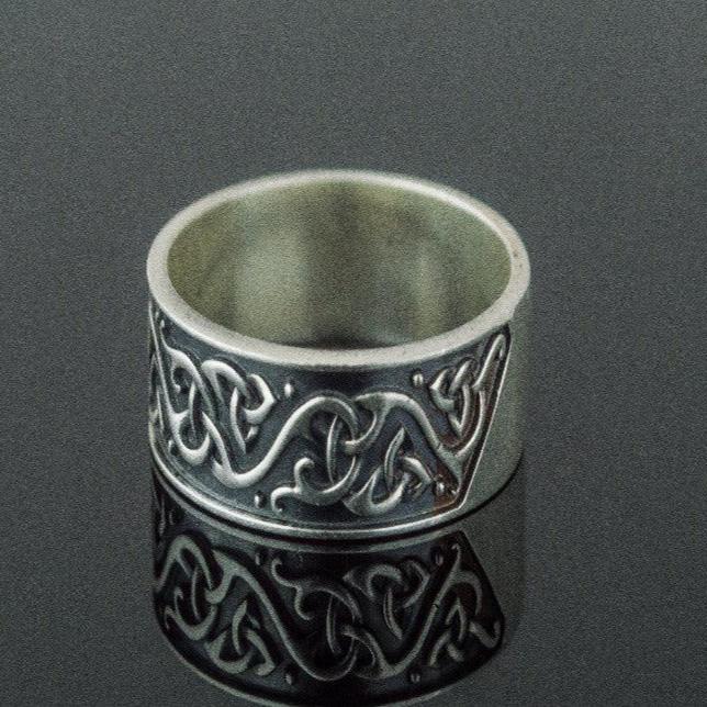 Beautiful Ornament Ring Sterling Silver Viking Jewelry-5