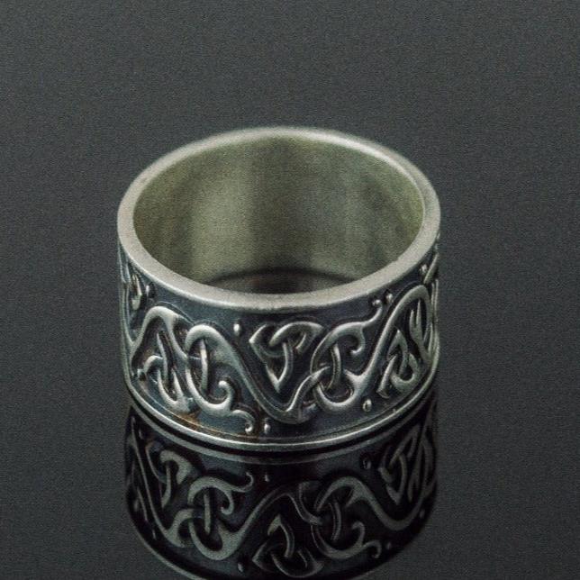 Beautiful Ornament Ring Sterling Silver Viking Jewelry-6