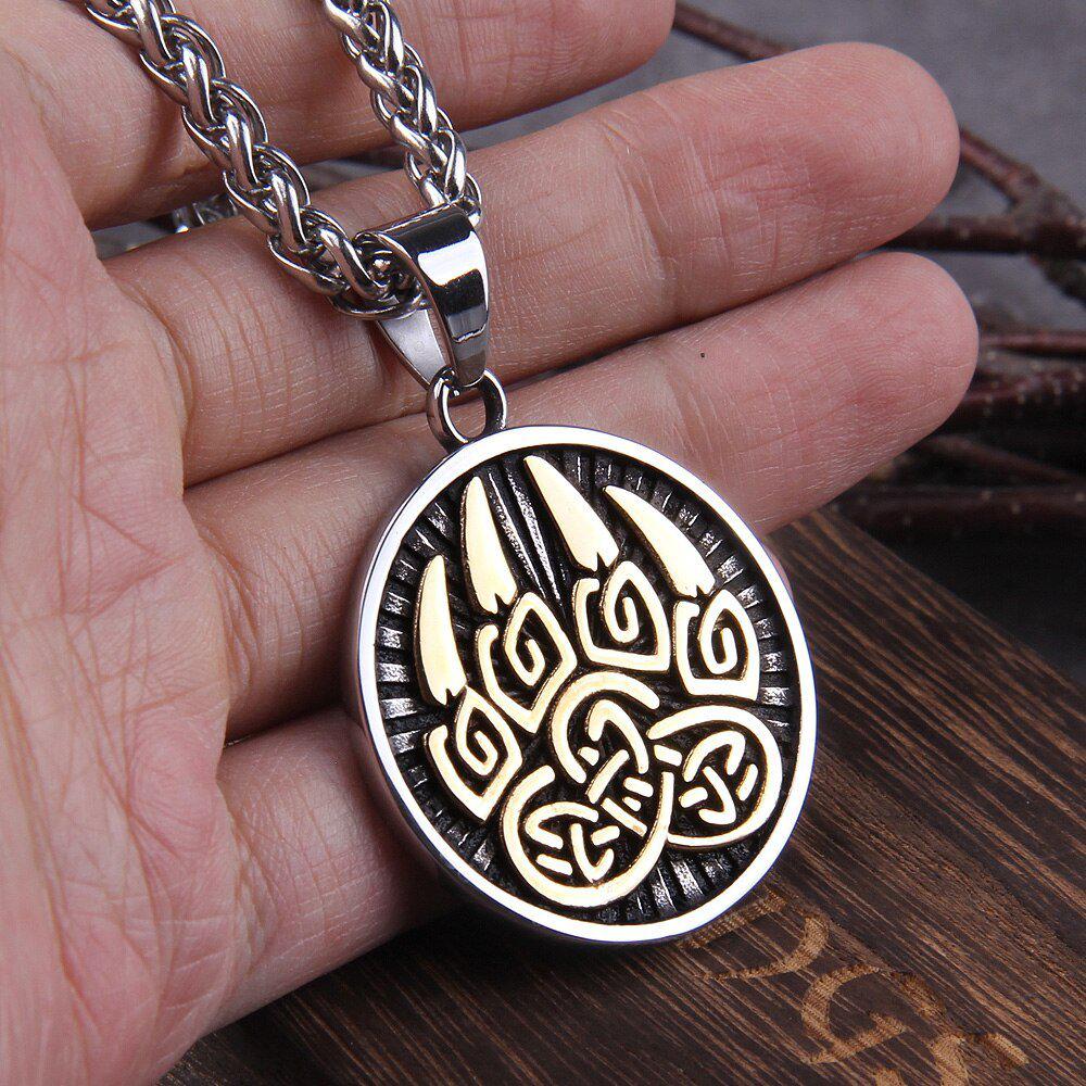 Berserker Bear Paw Knotwork Necklace