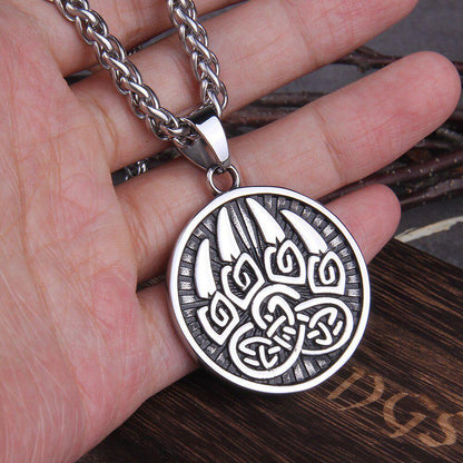Berserker Bear Paw Knotwork Necklace