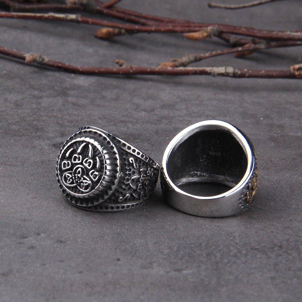 Berserker Bear Talisman Steel Ring