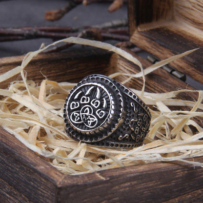 Berserker Bear Talisman Steel Ring