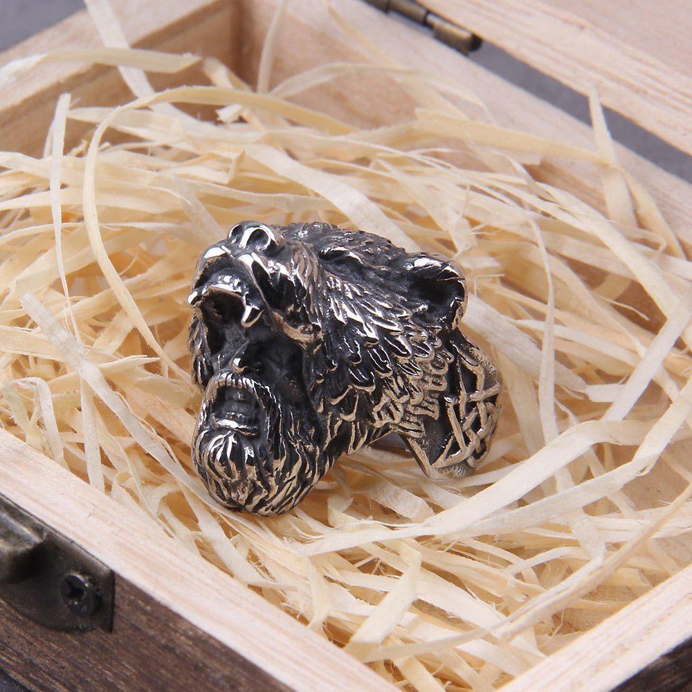 Berserker Viking Bear Knotwork Warrior Ring Viking Warrior Co