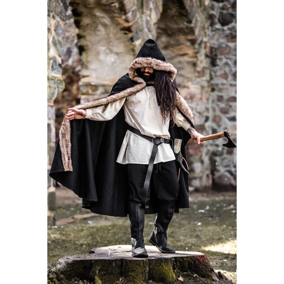 Viking Cloak or Cape With Faux Fur