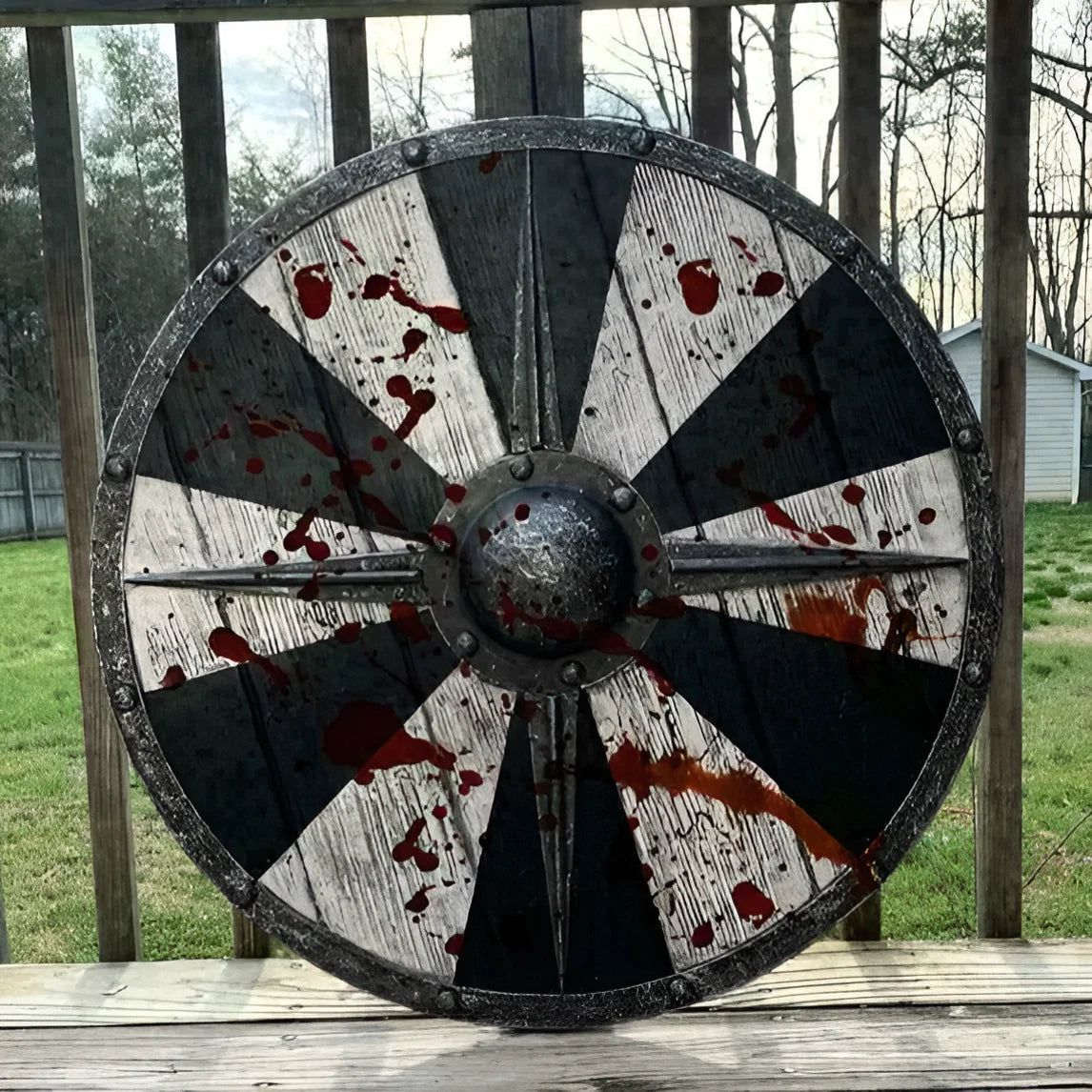 Bloodied Viking Shield - Planking construction
