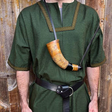 Handcrafted Viking Blowing Horn with Leather Strap