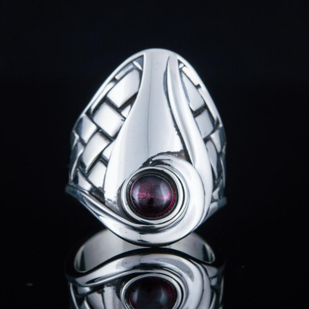Boho Fashion Ring with Gem Sterling Silver Handmade Jewelry-5