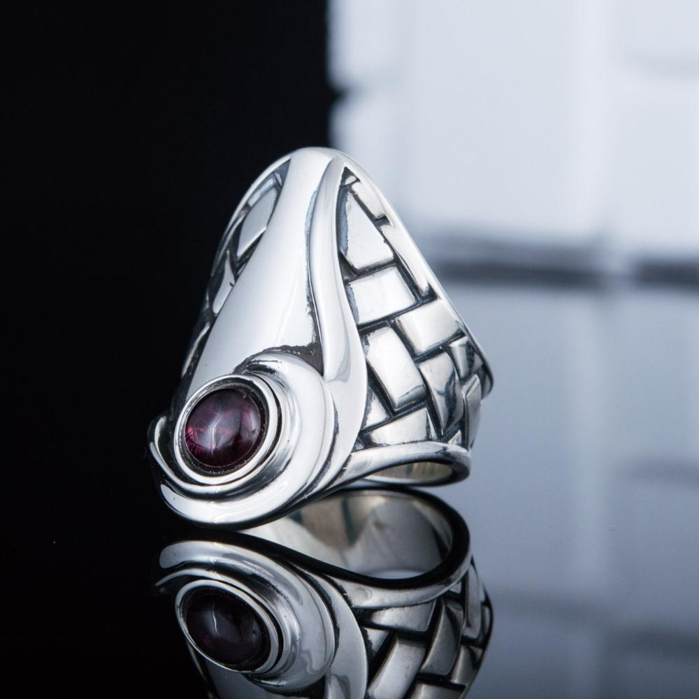 Boho Fashion Ring with Gem Sterling Silver Handmade Jewelry-7