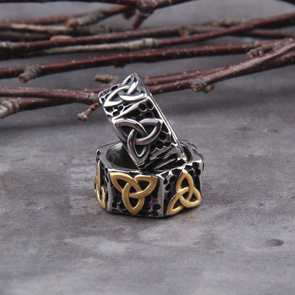 Bold Geometric Triquetra Viking Ring