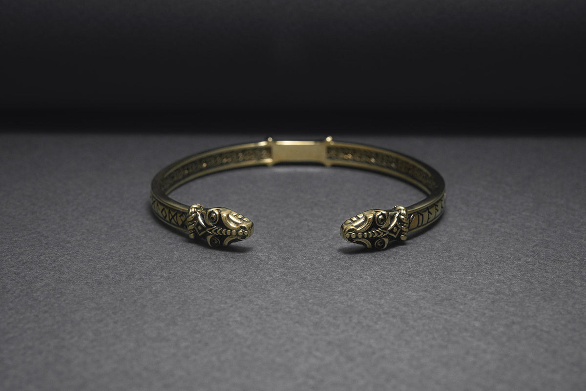 Viking Bracelet with Elder Futhark Runes