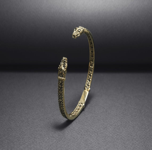 Bronze Viking Jormungandr Bracelet-6
