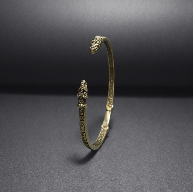 Bronze Viking Odins Ravens Bracelet-6