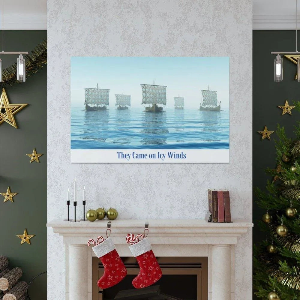 Viking Art on Canvas - "They Came on Icy Winds"-13-Viking Warrior