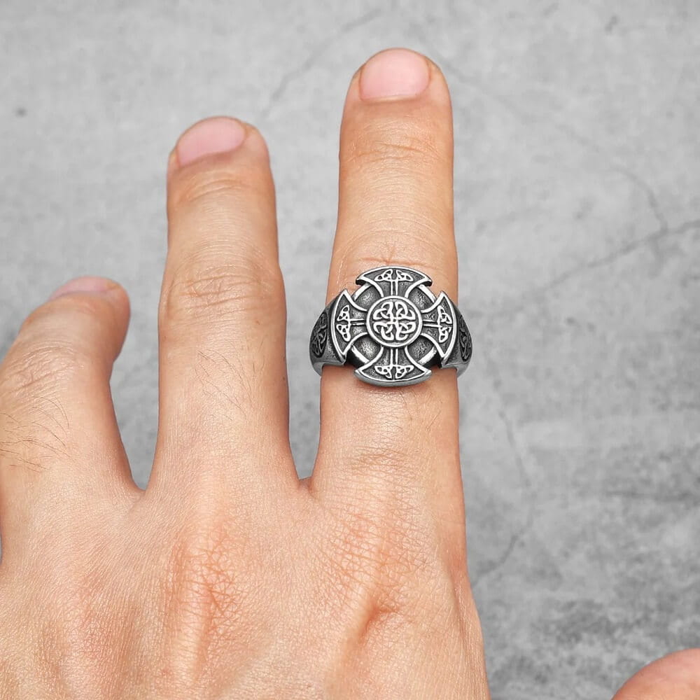 Celtic Cross Stainless Steel Ring